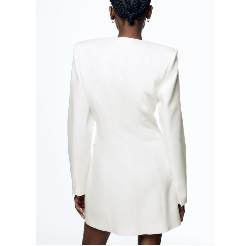 Zara Ecru Draped Blazer Dress - Picture 16 of 16
